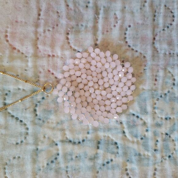 Pink Circle Crystal Pendant Necklace - Picture 3 of 9